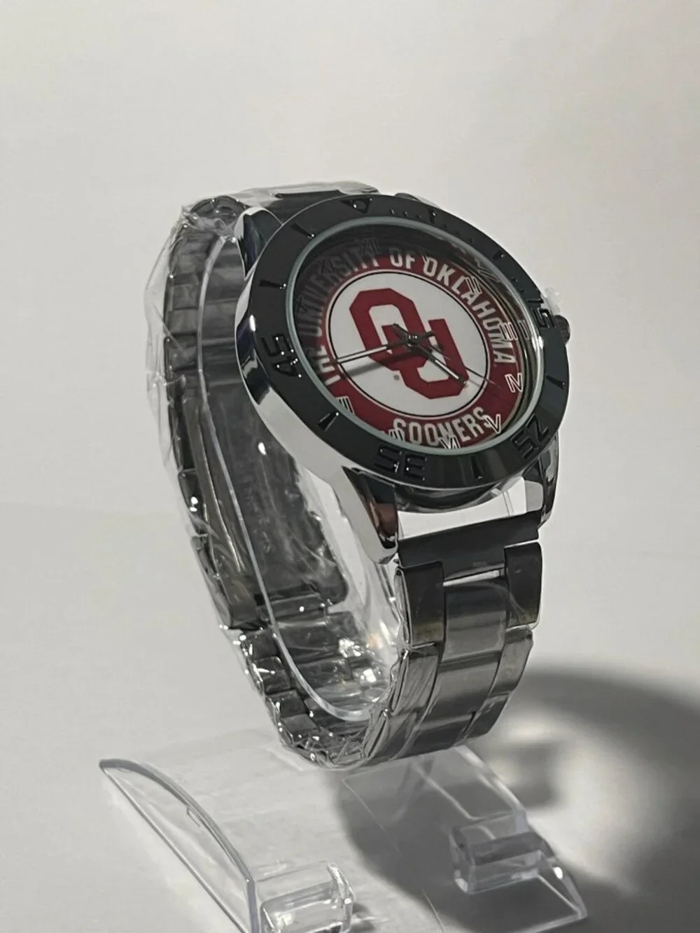 Oklahoma Sooners NCAA Stainless-Steel Men's Watch NEW